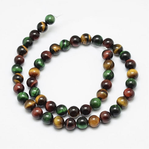 Multi Color Tiger Eye Round Beads 4mm